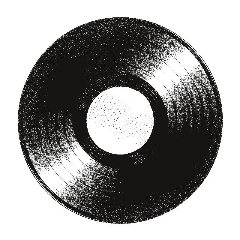 Dithered engraving of a vinyl record